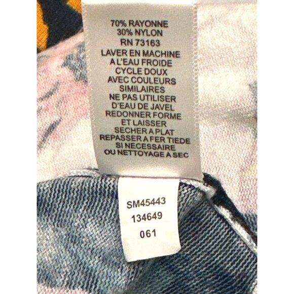 Cable & Gauge Floral Print Rayon Nylon Blend Long Sleeve Sweater M - Picture 7 of 9